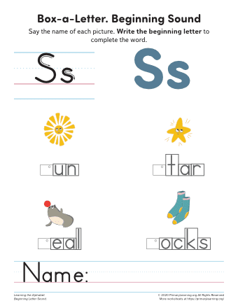 Letter S Phonics Worksheet  