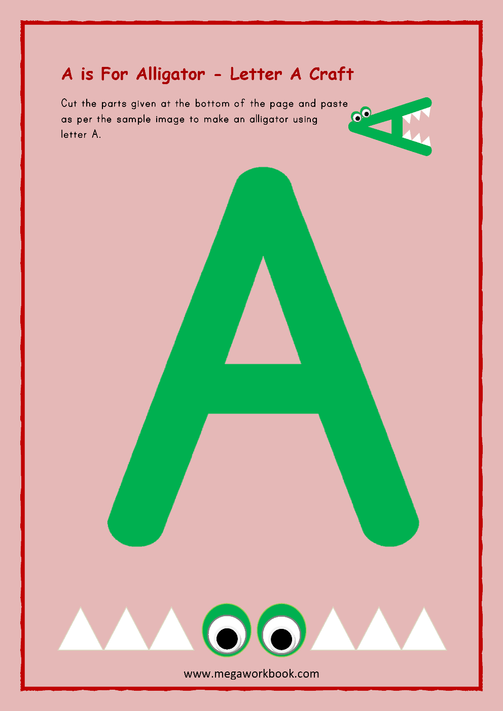 letter a worksheet for preschool