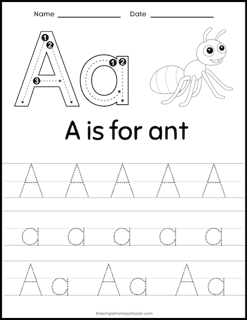 letter a worksheet free