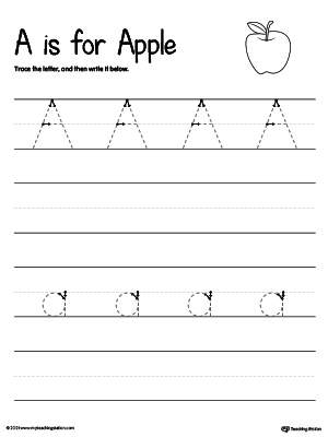 letter a writing worksheet