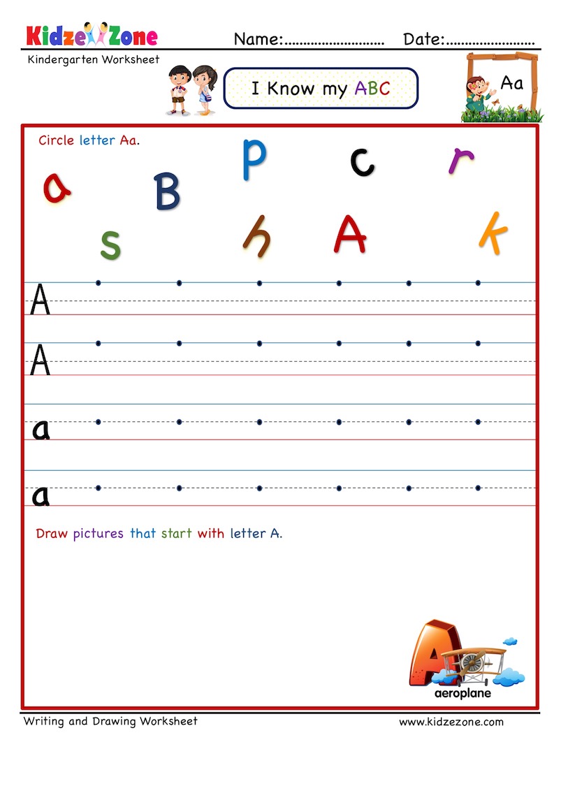 Letter A Writing worksheet