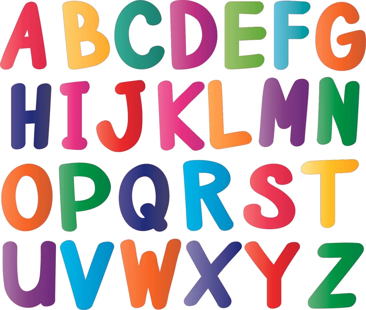 Funny alphabet letters with various designs Vector Image