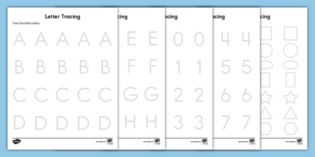 letter and number tracing worksheet