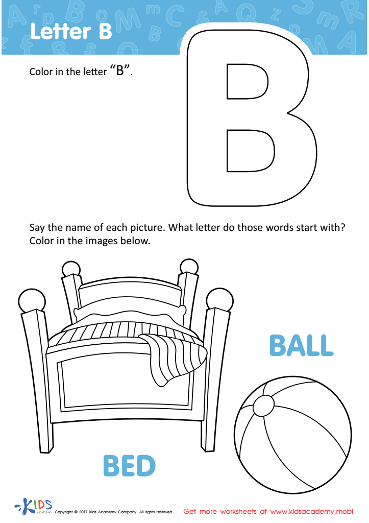 Letter B Printable: Letter B Coloring Sheet, Free Letter B ...