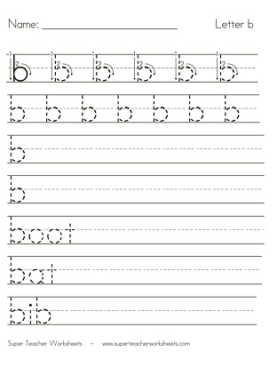Letter B Worksheets - Recognize, Trace, &  Print
