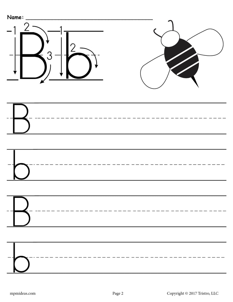 letter b practice worksheet
