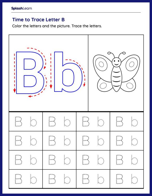 letter b tracing worksheet