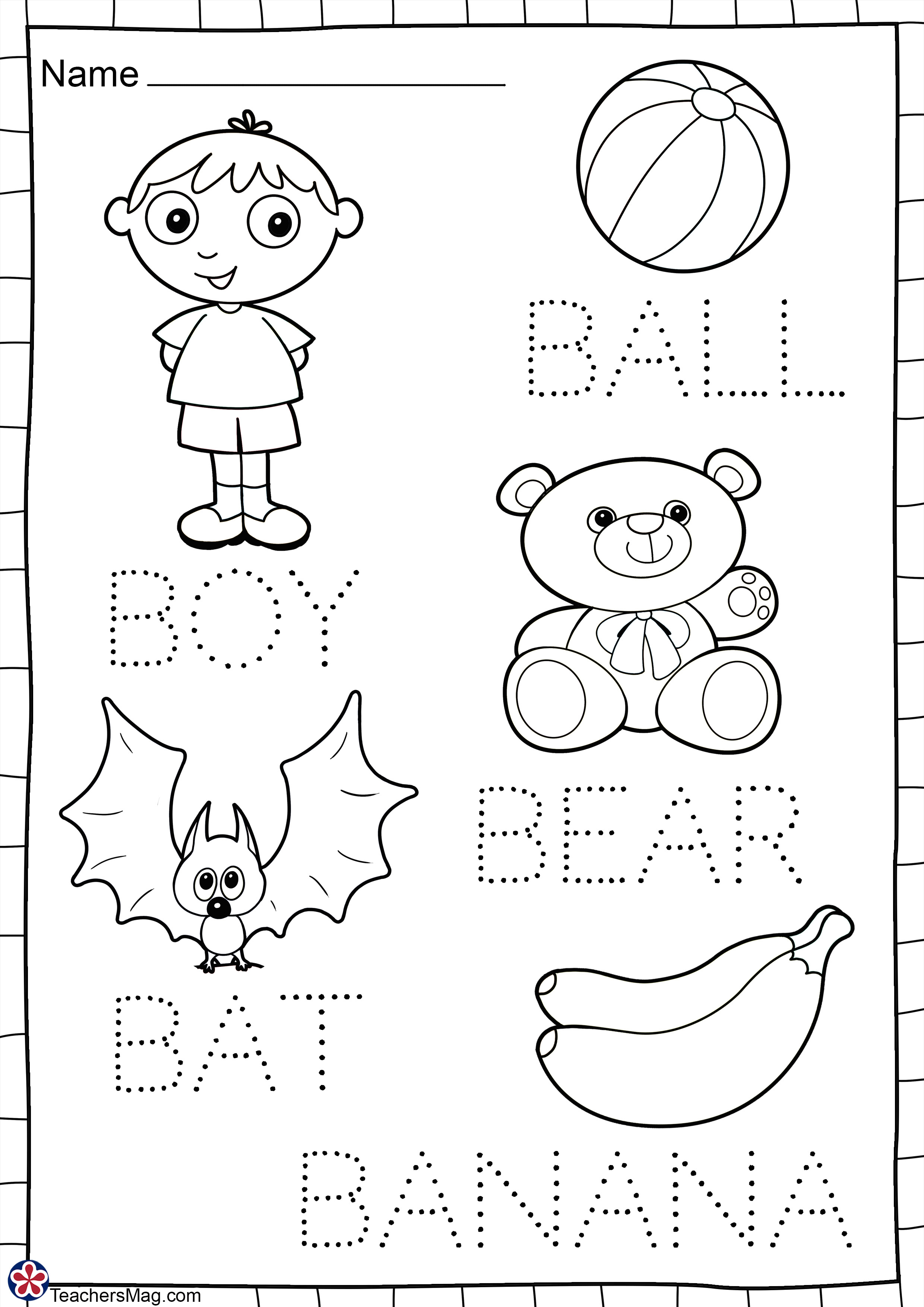 Letter B Free Worksheets. TeachersMag.com