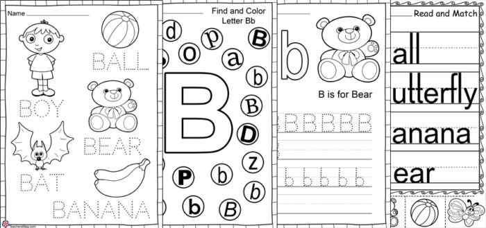 letter b worksheet for toddlers