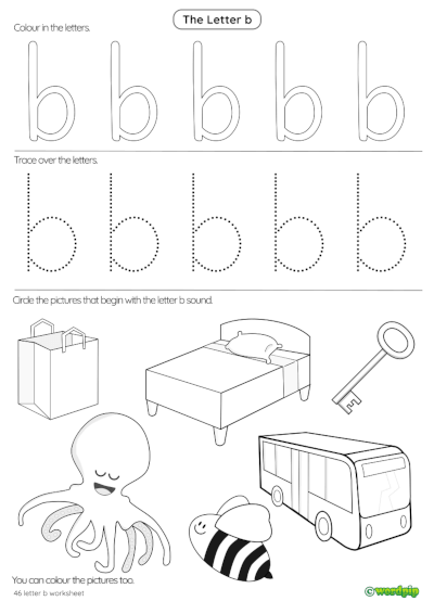 letter b worksheet for toddlers