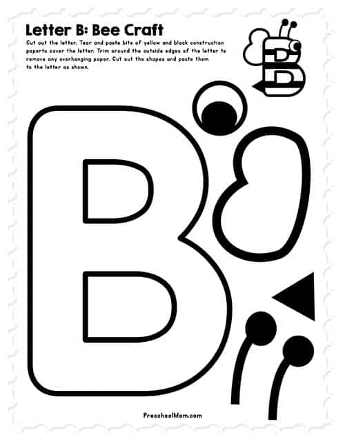 Letter B Preschool Printables - Preschool Mom