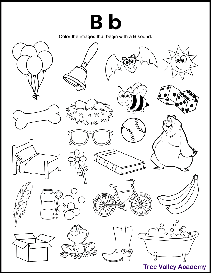letter b worksheet for two year old