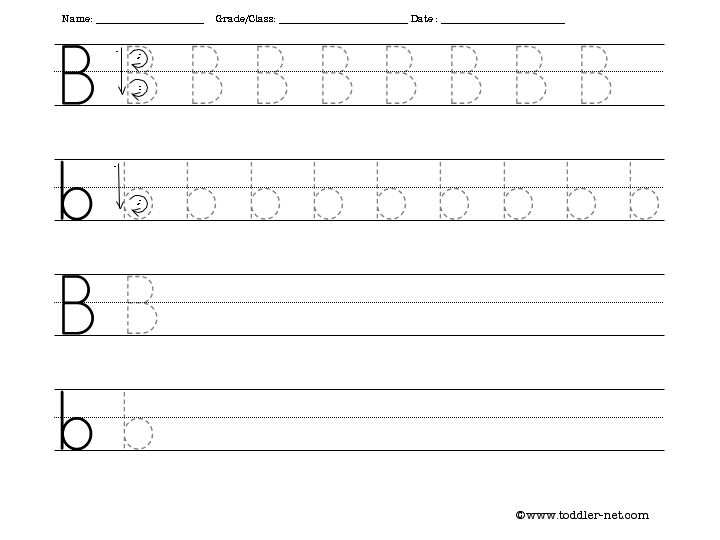 Tracing and Writing Letter B Worksheet