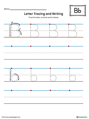 FREE* Letter B Tracing and Writing Printable Worksheet (Color ...
