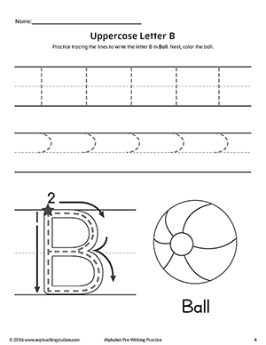 Writing Uppercase and Lowercase Letter B . Cute Illustration of ...