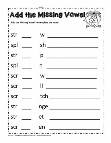 3 Letter Blends Worksheets