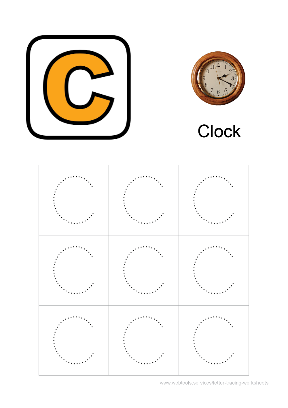 letter c tracing worksheet