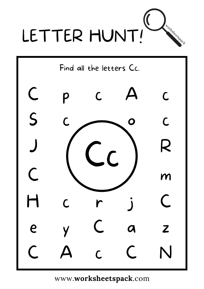letter c worksheet for preschoolers