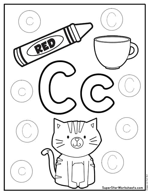 letter c worksheet for preschoolers