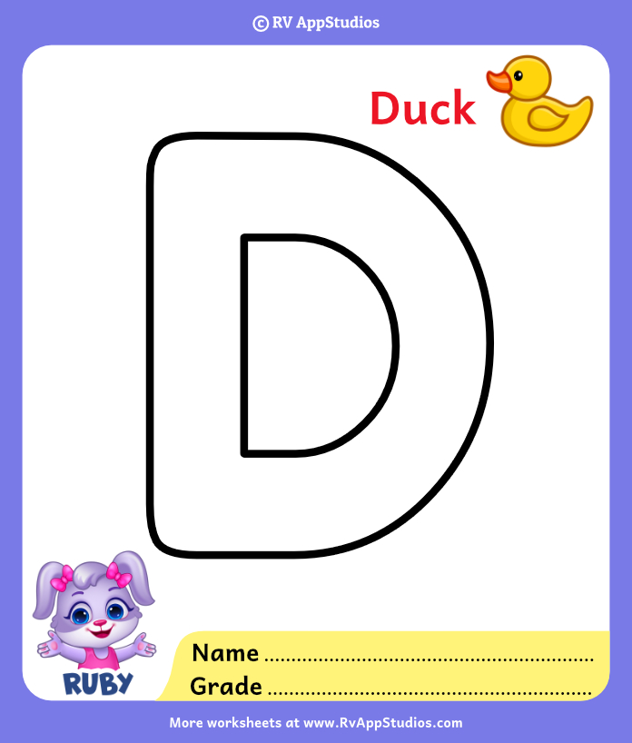 Letter D Coloring Pages - Alphabet A Coloring Pages