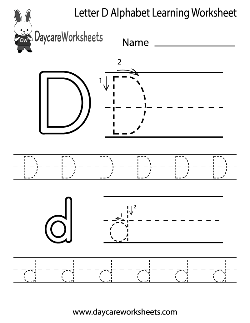 letter d preschool worksheet