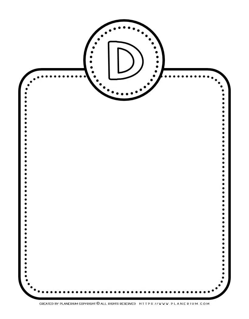 Alphabet Letter Templates - Letter D | Planerium