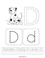 D Letter Tracing Worksheet . Uppercase and Lowercase Letter or ...