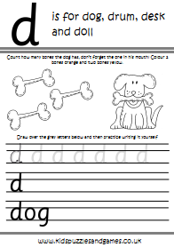 Letter D Worksheets - Kids Puzzles and Games