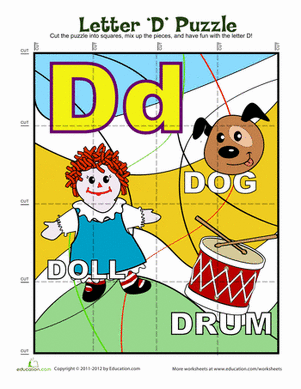 letter d worksheet for dolls