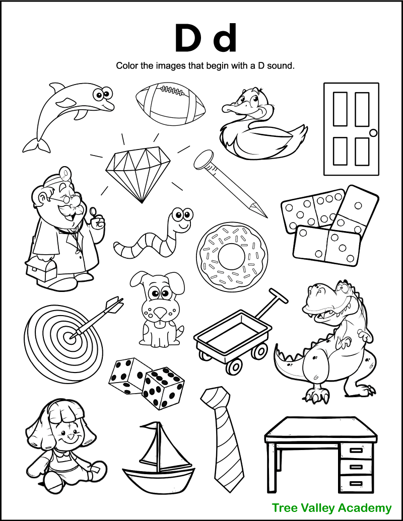 letter d worksheet for preschool