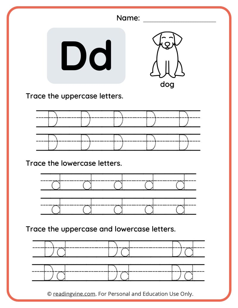 letter d worksheet for toddlers