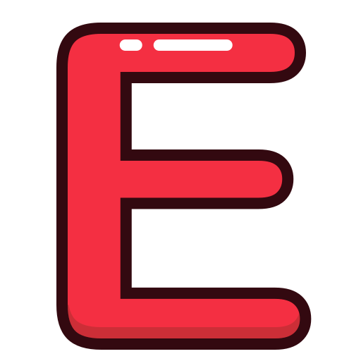 E, letter, red, alphabet, letters icon - Free download
