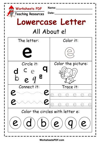 Letter E Worksheets PDF- Recognize, Trace, &  Print