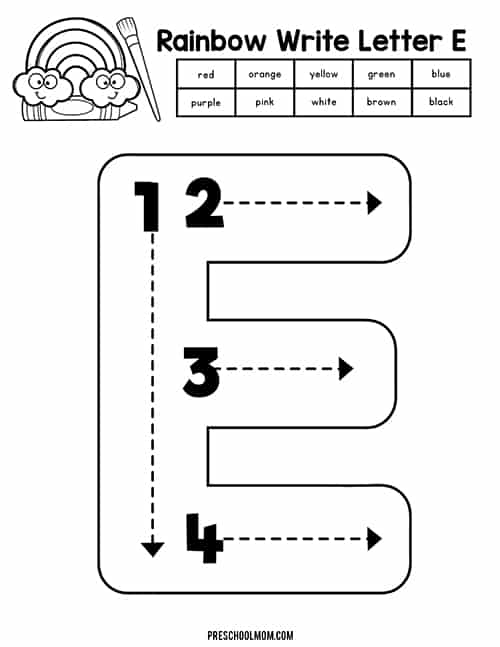 Letter E Preschool Printables - Preschool Mom