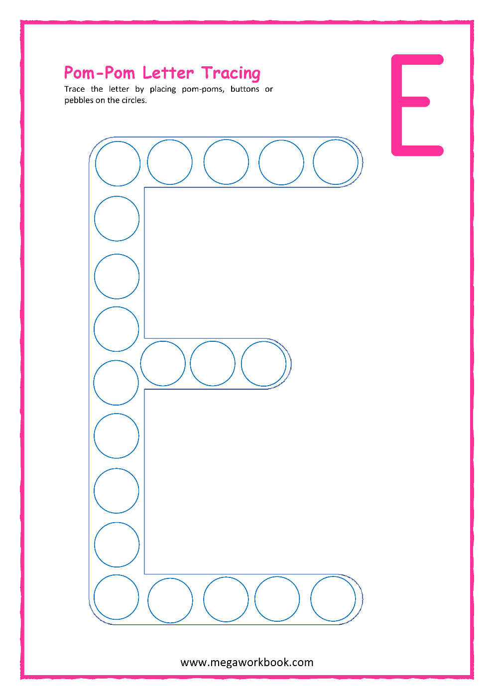 letter e worksheet for preschool