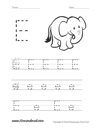 Letter E Worksheets - Tims Printables