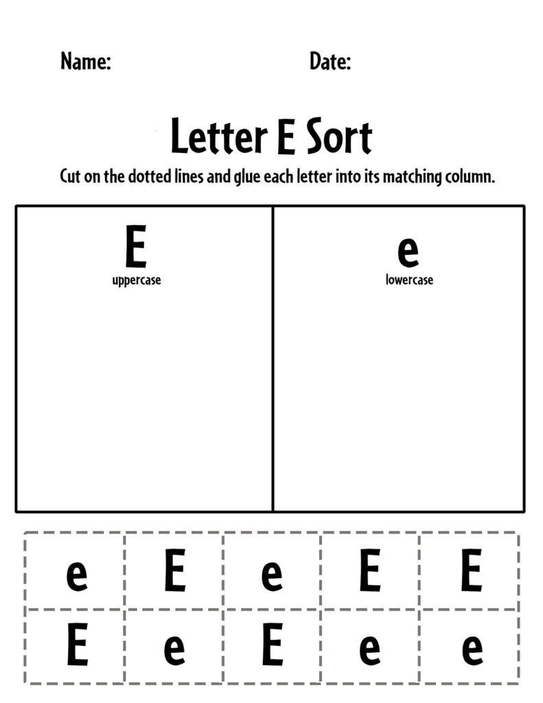 FREE Letter E Worksheets for Preschool! ⋆ The Hollydog Blog