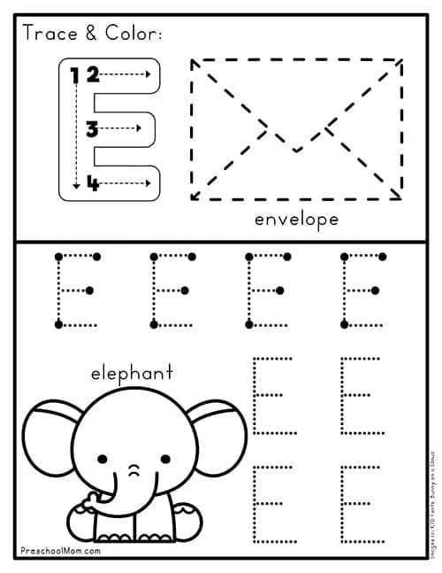 Letter E Preschool Printables - Preschool Mom - Worksheets Library