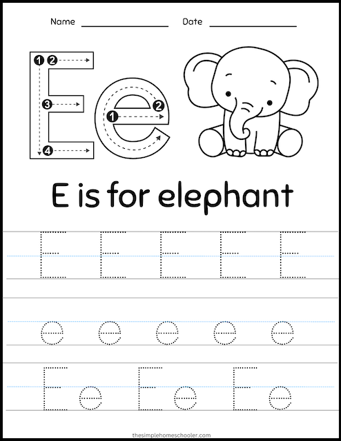 15+ Letter E Worksheets: Free &  Easy Print! - The Simple Homeschooler