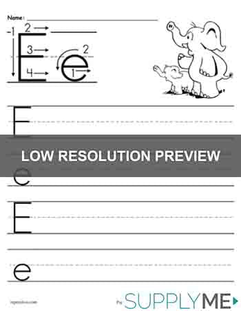 Printable Letter E Handwriting Worksheet!