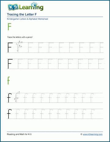 Tracing the Letter F f | Worsheets library