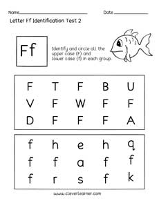 Fun letter F identification activity and test sheets for ...