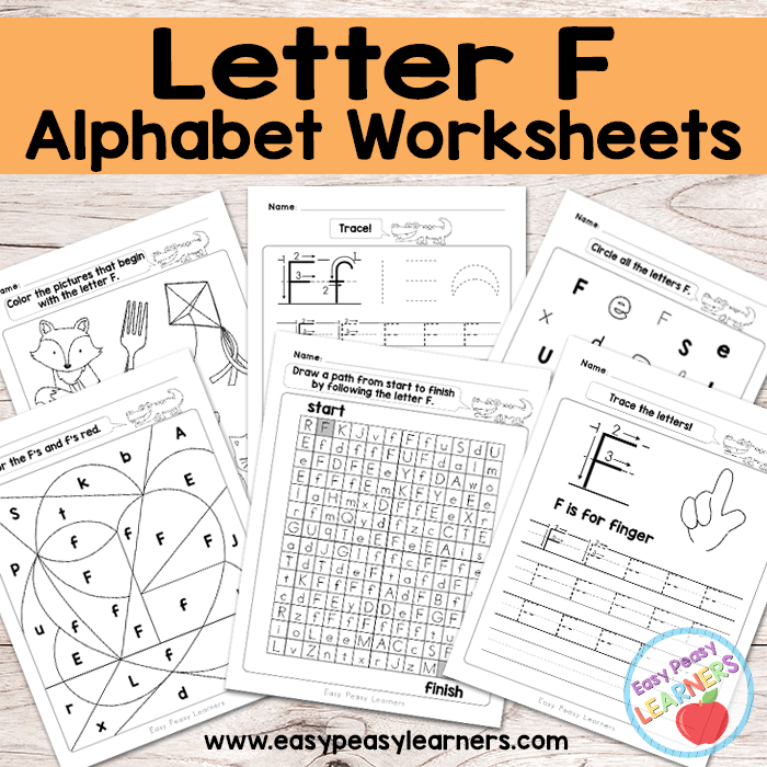 Letter F Worksheets - Alphabet Series - Easy Peasy Learners
