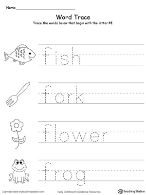 FREE* Trace Words That Begin With Letter Sound: F ...