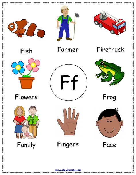 Words With Letter F For Kindergarten