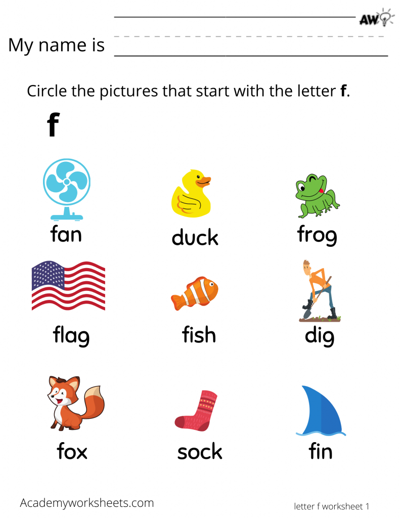 letter f worksheet and activities