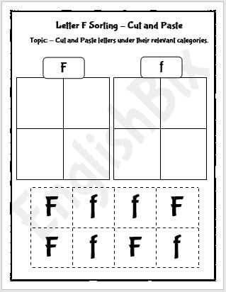 letter f worksheet cut and paste