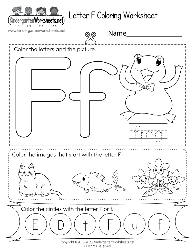letter f worksheet for kindergarten