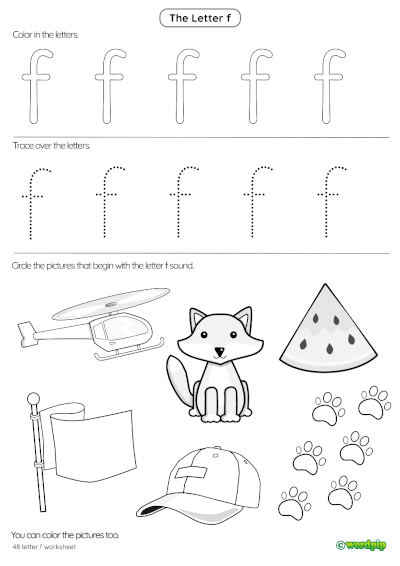 letter f worksheet for toddlers