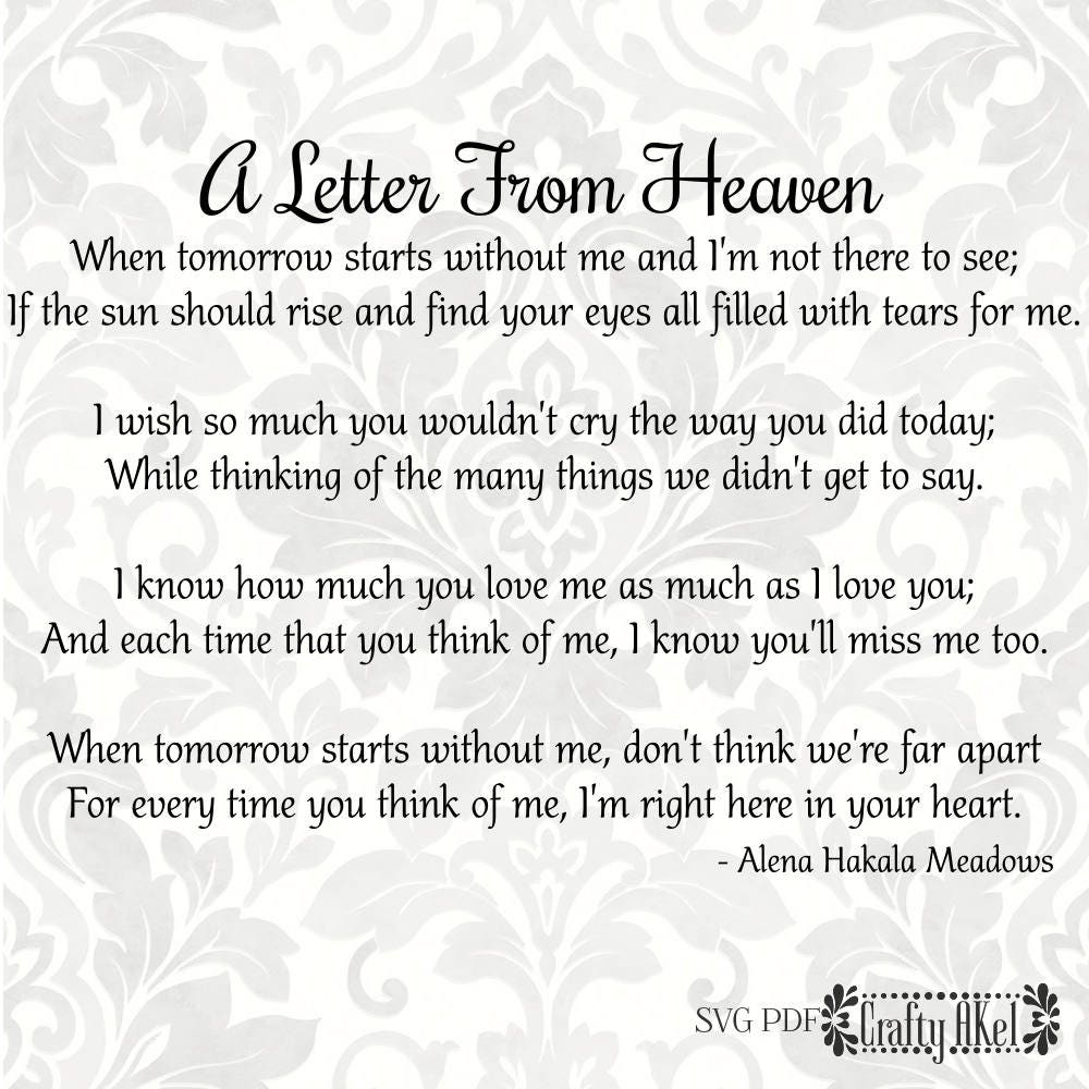 letter from heaven printable version